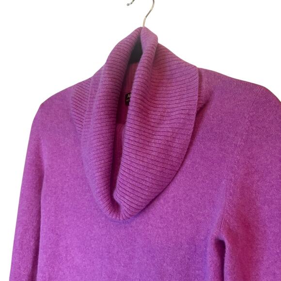Apt 9 100% Cashmere Purple Long Sleeve Cowl Neck Sweater sz M - Picture 5 of 9